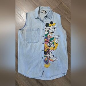 Vintage 90's Jerry Leigh Mickey & Friends Button Down Top